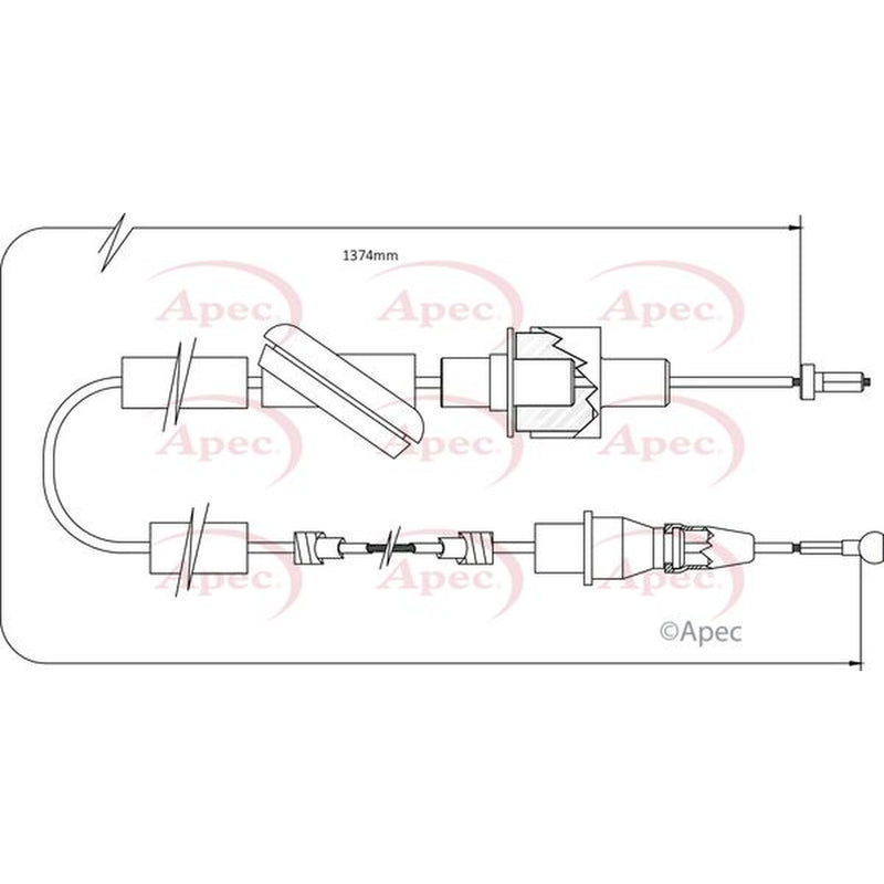 Apec Clutch Control Cable Pull fits Ford Transit 1985-1992 1.6 2.0 2.5