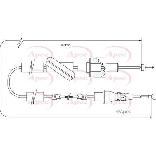 Apec Clutch Control Cable Pull fits Ford Transit 1985-1992 1.6 2.0 2.5