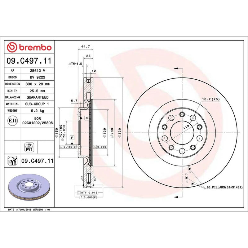 Brembo Front & Rear Brake Discs & Pads fits Alfa Romeo Giulia 2015 on 2.9