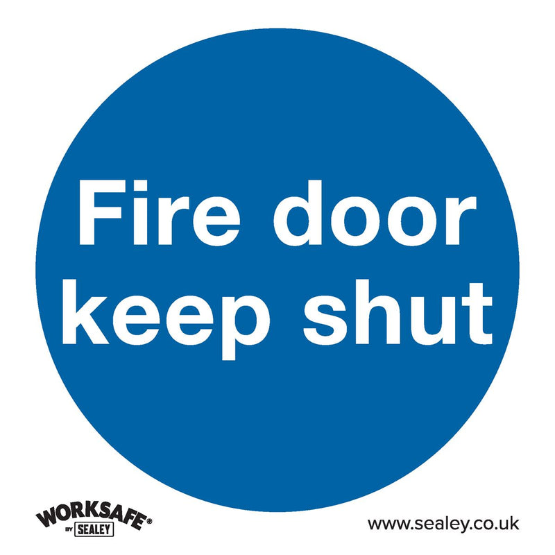 Sealey Mandatory Safety Sign Fire Door Keep Shut Rigid Plastic SS1P1 Sealey - Dynamic Drive