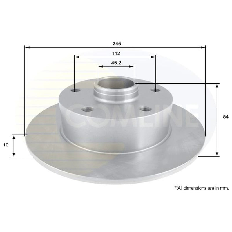 Comline 2 x Solid Brake Discs fits Audi A4 B5 1994-2001 1.6 1.8 1.9 2.4 2.5 2.6