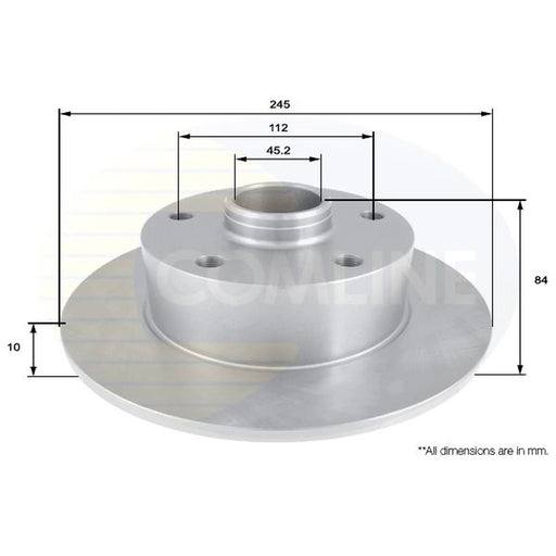 Comline 2 x Solid Brake Discs fits Audi A4 B5 1994-2001 1.6 1.8 1.9 2.4 2.5 2.6