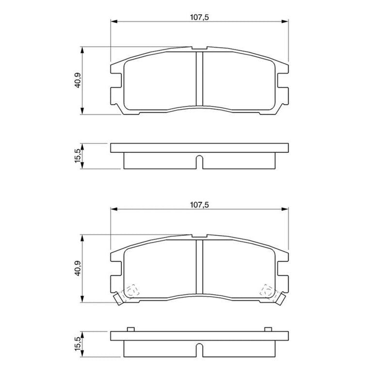 Bosch Front & Rear Pads fits Mitsubishi Shogun Pinin I 1999-2007 1.8 2.0