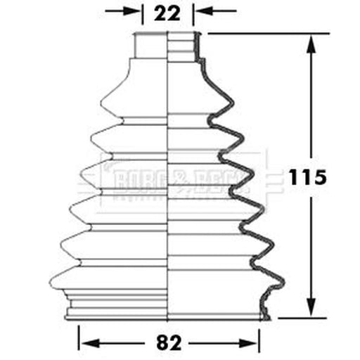 Borg & Beck Drive Shaft Bellow Kit Wheel Side Thermoplast BCB2381