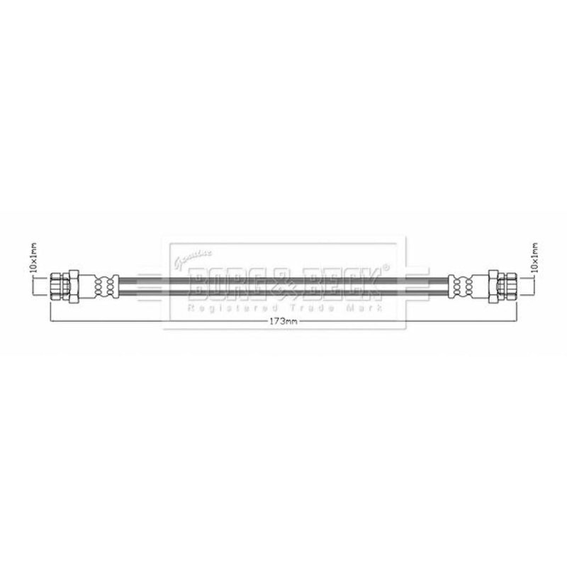 Borg & Beck Brake Hydraulic Hose Line Rear Right BBH7958