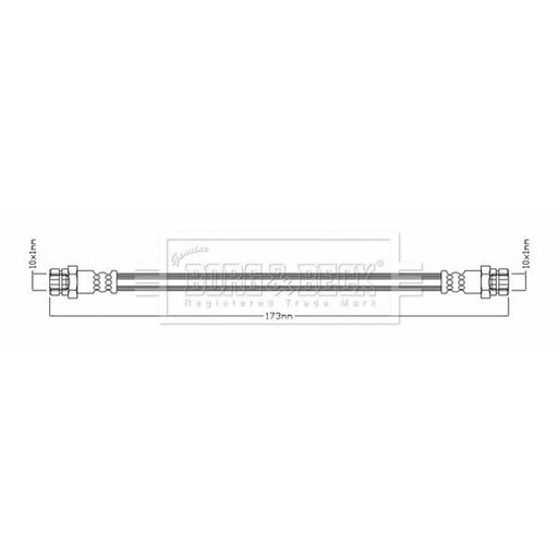 Borg & Beck Brake Hydraulic Hose Line Rear Right BBH7958