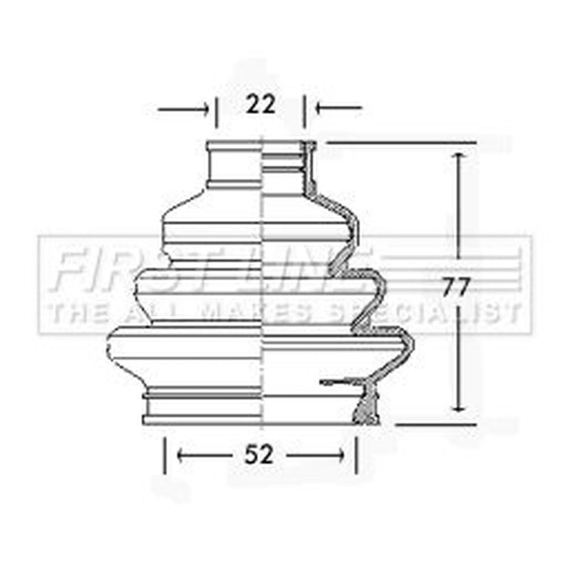 First Line Drive Shaft Bellow Kit Rear Left fits BMW 3 1990-2007