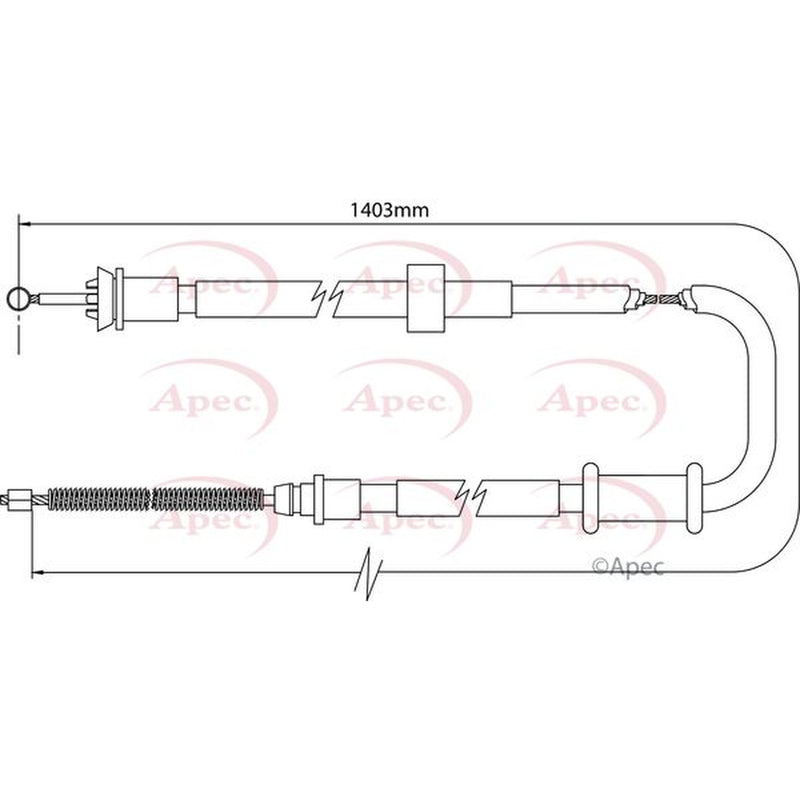 Apec Handbrake Cable Left Rear fits Fiat Panda 2003 on 1.1 1.2 1.3