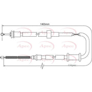 Apec Handbrake Cable Left Rear CAB1116
