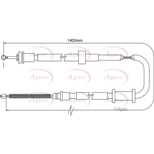 Apec Handbrake Cable Left Rear fits Fiat Panda 2003 on 1.1 1.2 1.3