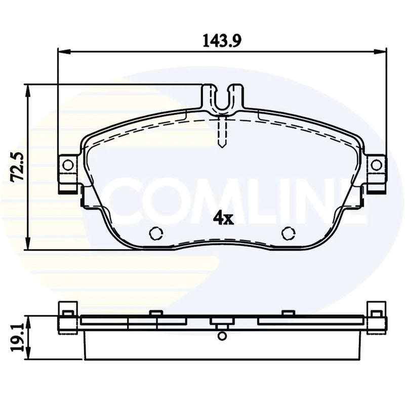 Comline 4 x Front Brake Pad Set fits Infiniti Q30 2015 on 1.5 1.6 2.0 2.2