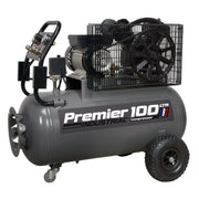 Sealey Air Compressor 100L Belt Drive 3hp with Front Control Panel SAC3103B Sealey - Dynamic Drive
