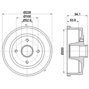 Mintex Brake Drum Assembly Rear fits Opel Corsa C 2000-2009 1.0 1.2 1.3 1.4 1.7