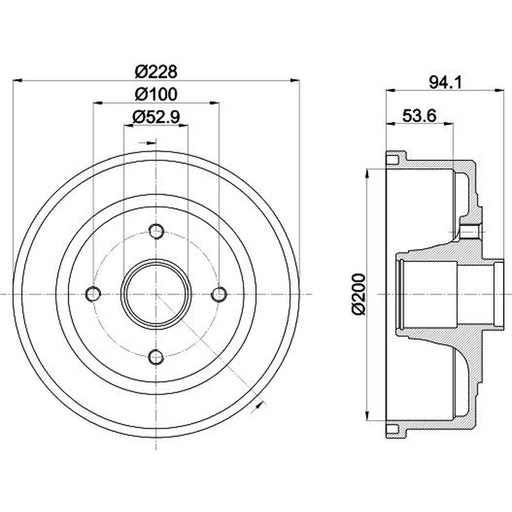Mintex Brake Drum Assembly Rear fits Opel Corsa C 2000-2009 1.0 1.2 1.3 1.4 1.7