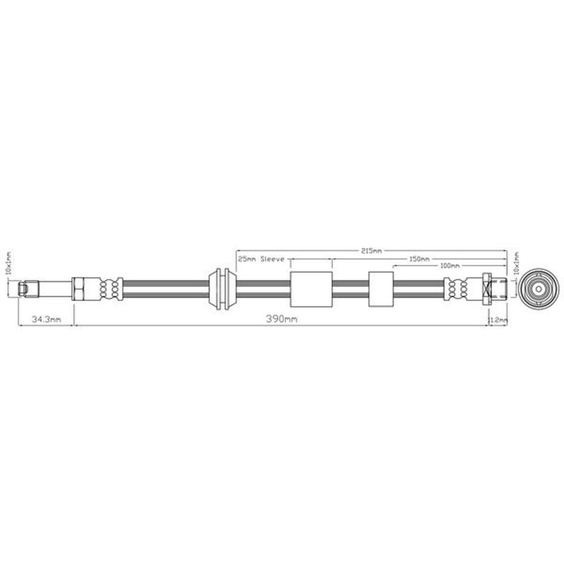 Abtex Brake Hydraulic Hose Line Front fits Volvo C30 2006-2013 1.6 1.8 2.0 2.4