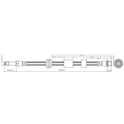 Abtex Brake Hydraulic Hose Line Front fits Volvo C30 2006-2013 1.6 1.8 2.0 2.4
