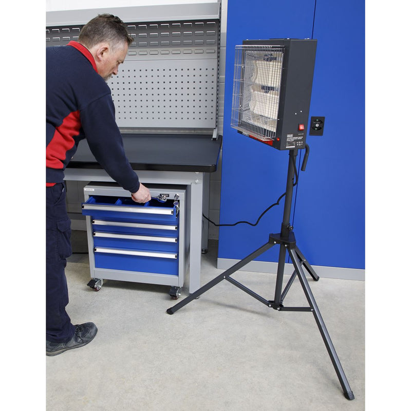 Sealey Ceramic Heater with Telescopic Tripod Stand 1.4/2.8kW 230V Sealey  - Dynamic Drive