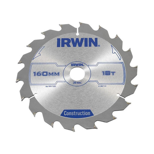 Irwin® Construction Circular Saw Blade 160 x 20mm x 18T ATB IRWIN® - Dynamic Drive