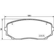 Mintex Front Brake Pad Set fits Mitsubishi Eclipse Cross 2017 on 1.5