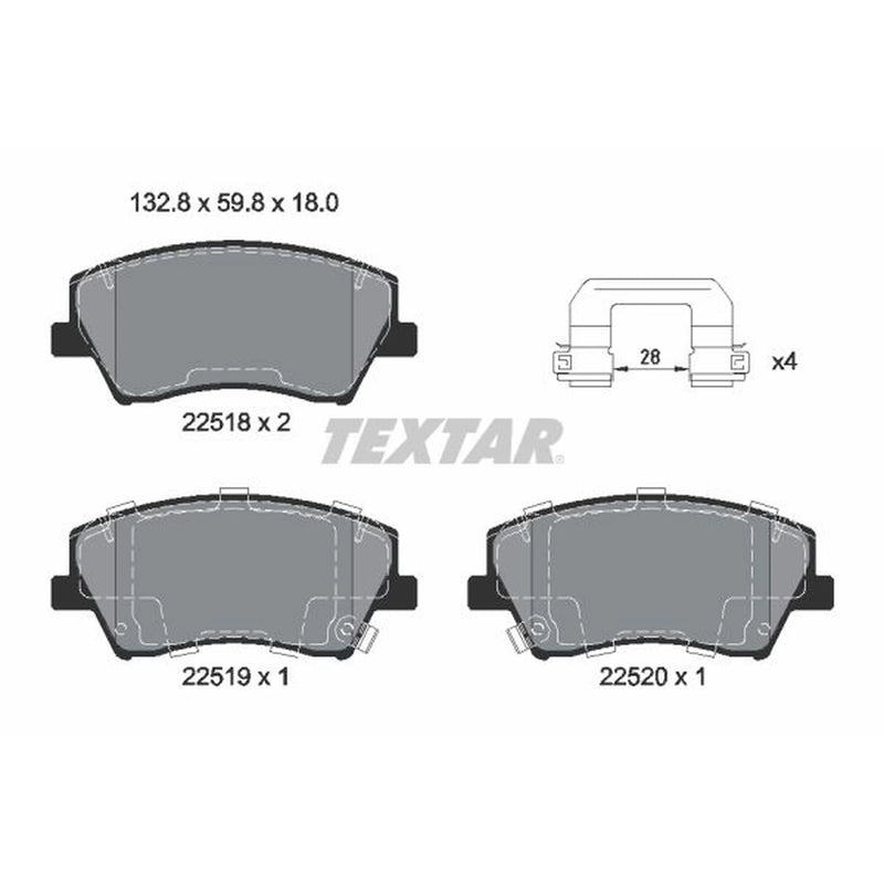 Textar Front Brake Pad Set 2251801