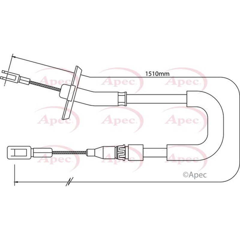 Apec Handbrake Cable Left Rear fits Mercedes-Benz Sprinter 2-T 1995-2006