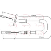 Apec Handbrake Cable Right Rear CAB1284