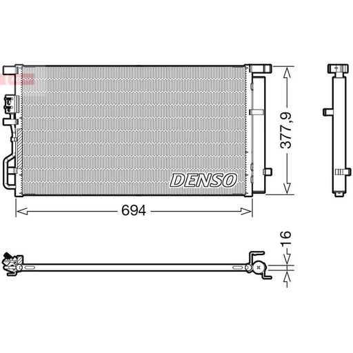 Denso Air Conditioning Condenser fits Hyundai Tucson 2015-2020 1.6 2.0 2.4