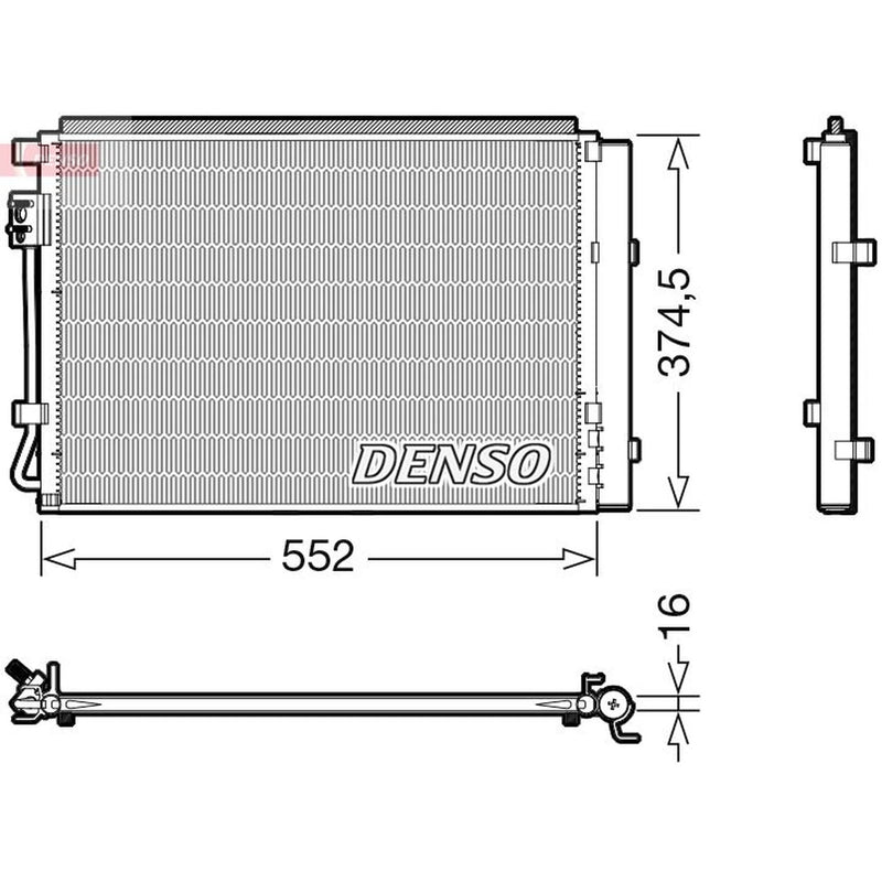 Denso Air Conditioning Condenser fits Hyundai Veloster 2011-2017 1.6