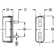 Hella Licence Plate Light / Lamp Left C5W