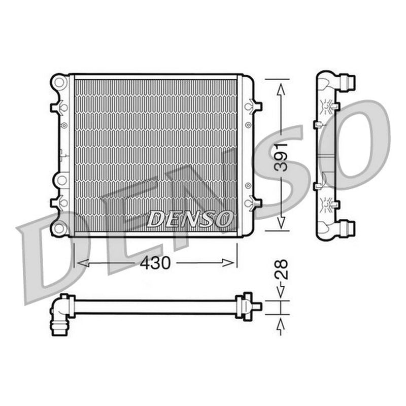 Denso Engine Radiator fits Seat Leon 1999-2006 1.4 1.6 1.9