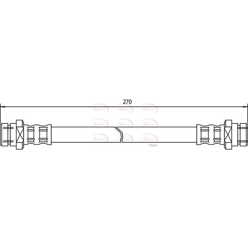 Apec Brake Hydraulic Hose Line Rear fits Honda Accord I 1978-1983 1.6