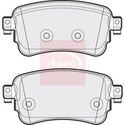 Apec Rear Brake Pad Set fits Citroën C4 Spacetourer 2018-2019 1.2 1.5 1.6 2.0