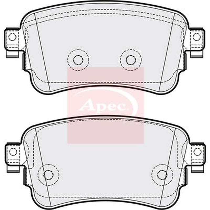 Apec Rear Brake Pad Set fits Citroën C4 Spacetourer 2018-2019 1.2 1.5 1.6 2.0