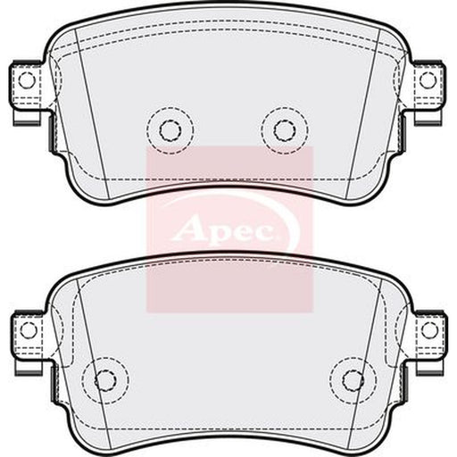 Apec Rear Brake Pad Set fits Citroën C4 Spacetourer 2018-2019 1.2 1.5 1.6 2.0