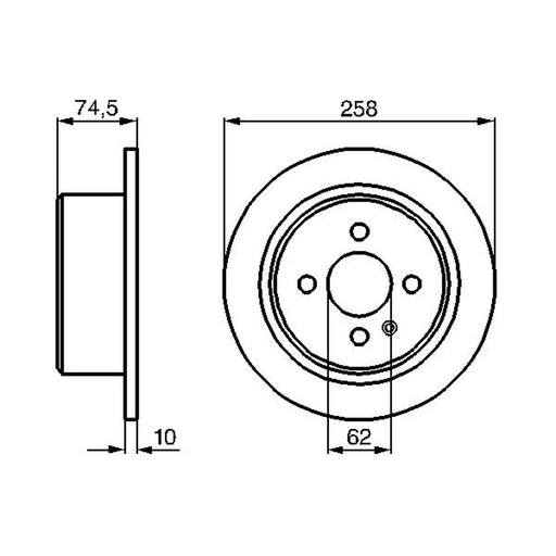 Bosch 2 x Solid Brake Discs fits BMW 3 1986-1991