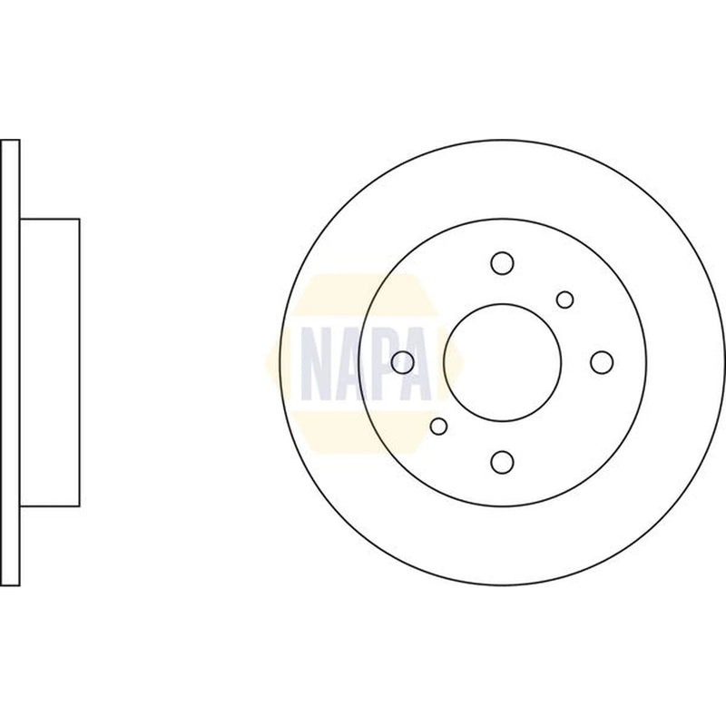 NAPA 2 x Solid Rear Brake Discs NBD5883-x2