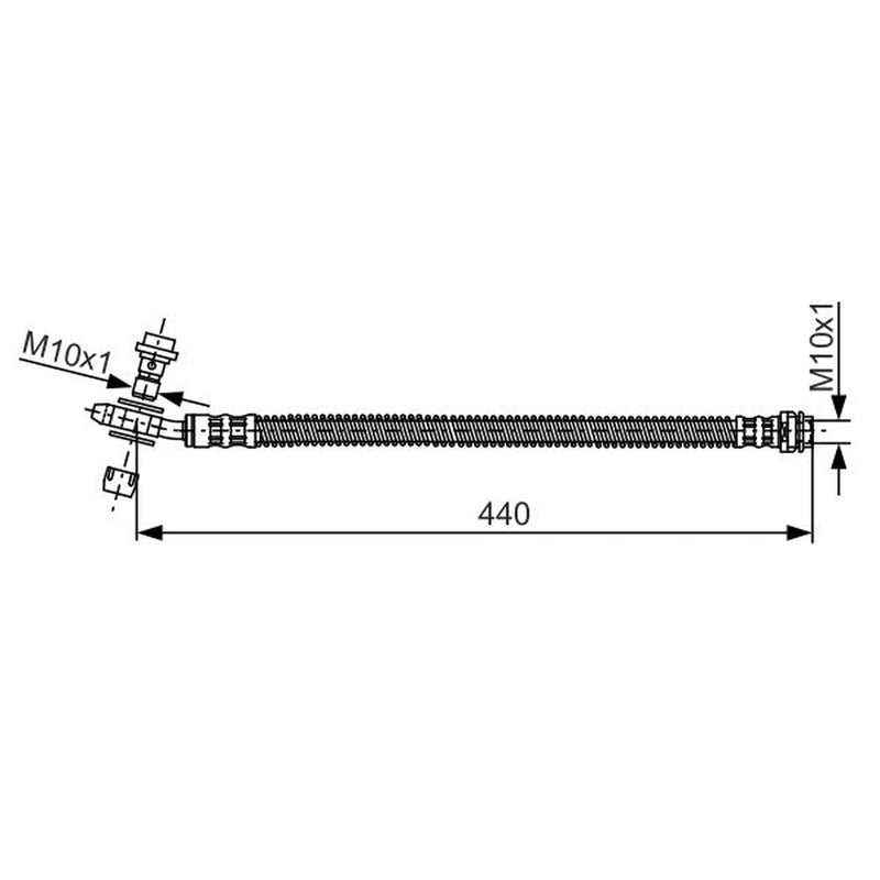 Bosch Brake Hydraulic Hose Line Rear fits VW Touareg 2002-2010