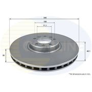Comline 2 x Vented Front Brake Discs ADC2718V-x2