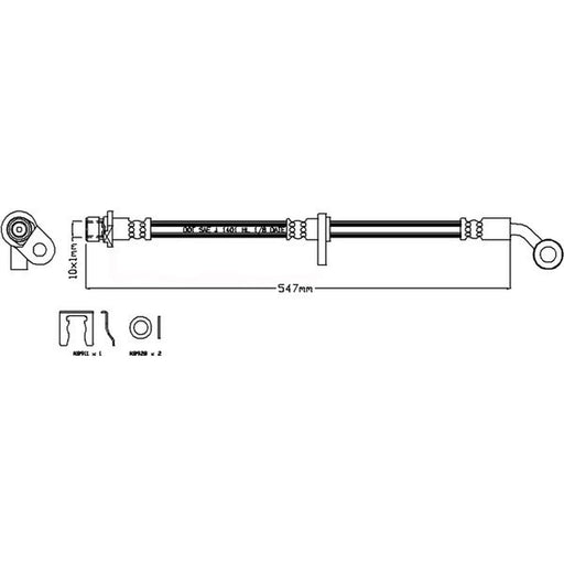 Juratek Brake Hydraulic Hose Line Front Right fits Honda Civic VII 2000-2005