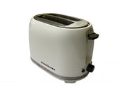 Swiss Luxx Deluxe white 2-slice toaster with reheat button and browning dial