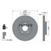 Textar 2 x Internally Vented Brake Discs 92292203