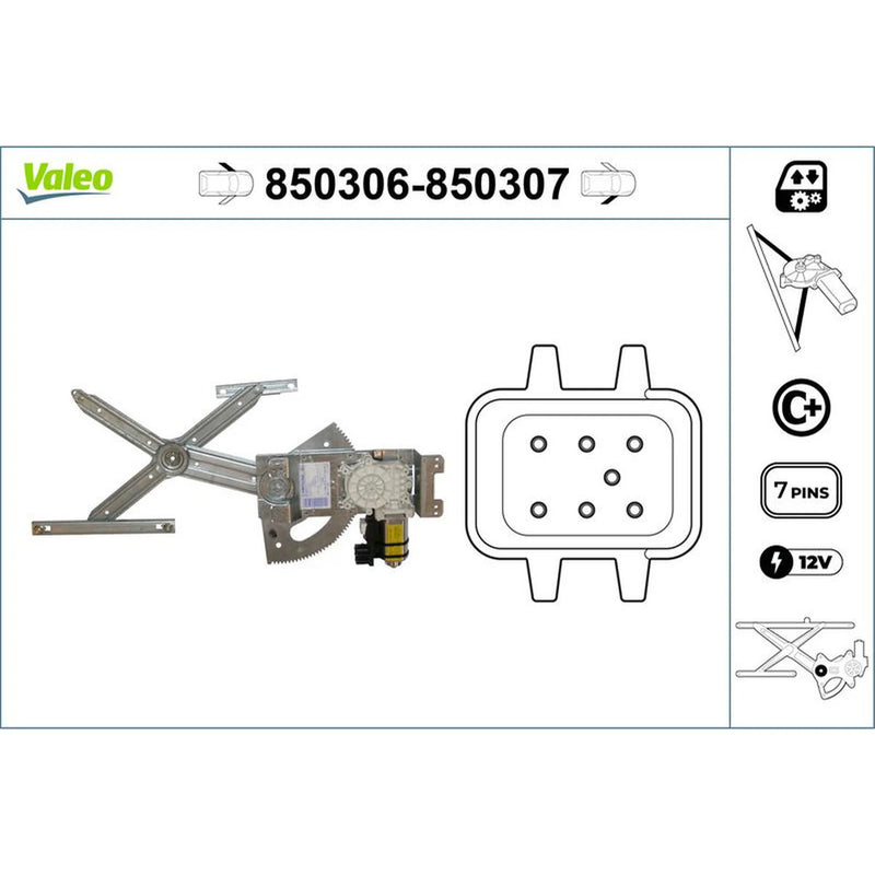 Valeo Electric Window Regulator Lifter Left Front 850306