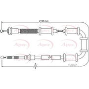 Apec Handbrake Cable Right Rear CAB1104
