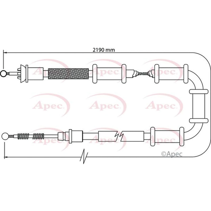 Apec Handbrake Cable Right Rear CAB1104