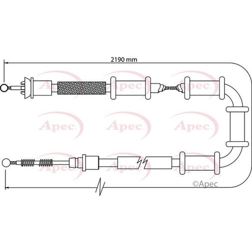 Apec Handbrake Cable Left Rear fits Fiat Doblo Cargo 2010-2023 1.3 1.4 1.6 2.0