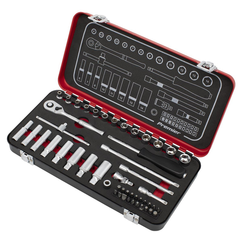 Sealey Premier Platinum Premier Platinum Socket Set 1/4"Sq Drive 49pc AK7920 Sealey Premier Platinum - Dynamic Drive