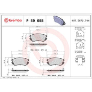 Brembo 4 x Front Brake Pad Set fits Bentley Flying Spur 2013-2020 4.0 6.0