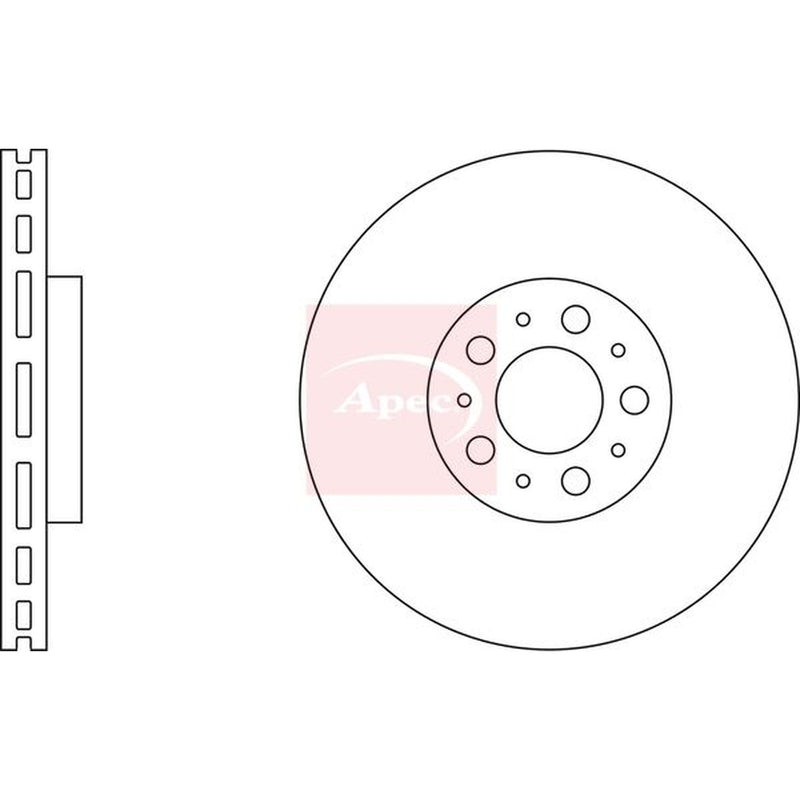 Apec Front Brake Vented Discs & Pads fits Volvo V70 2004-2007