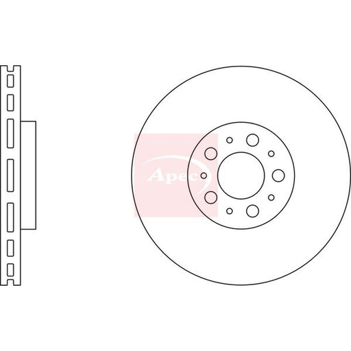 Apec 2 x Vented Brake Discs fits Volvo V70 2004-2007