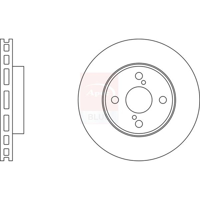 Apec 2 x Vented Brake Discs fits Toyota Corolla 1997-2008 1.4 1.6